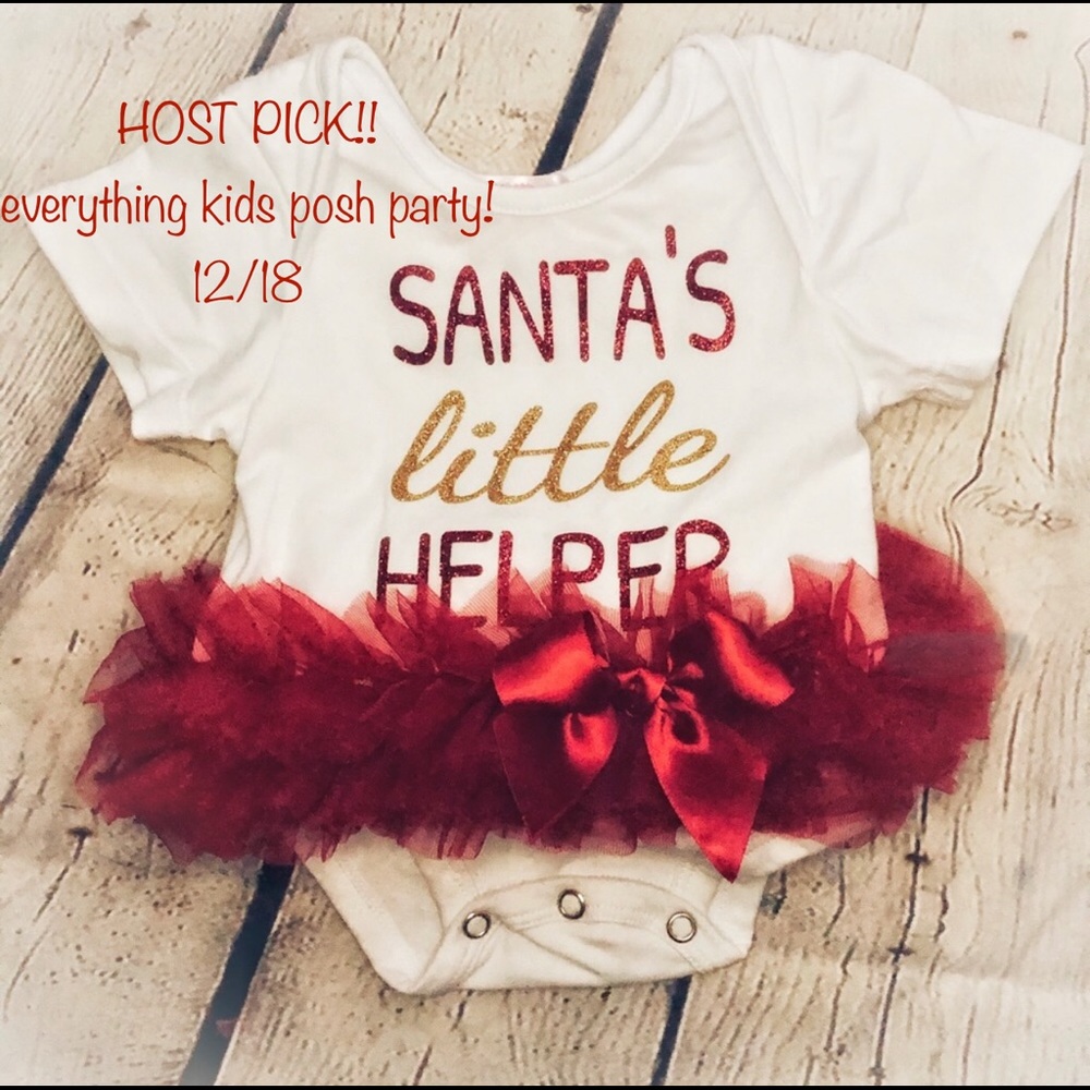 Santa’s Little Helper Sparkly Infant Onesie